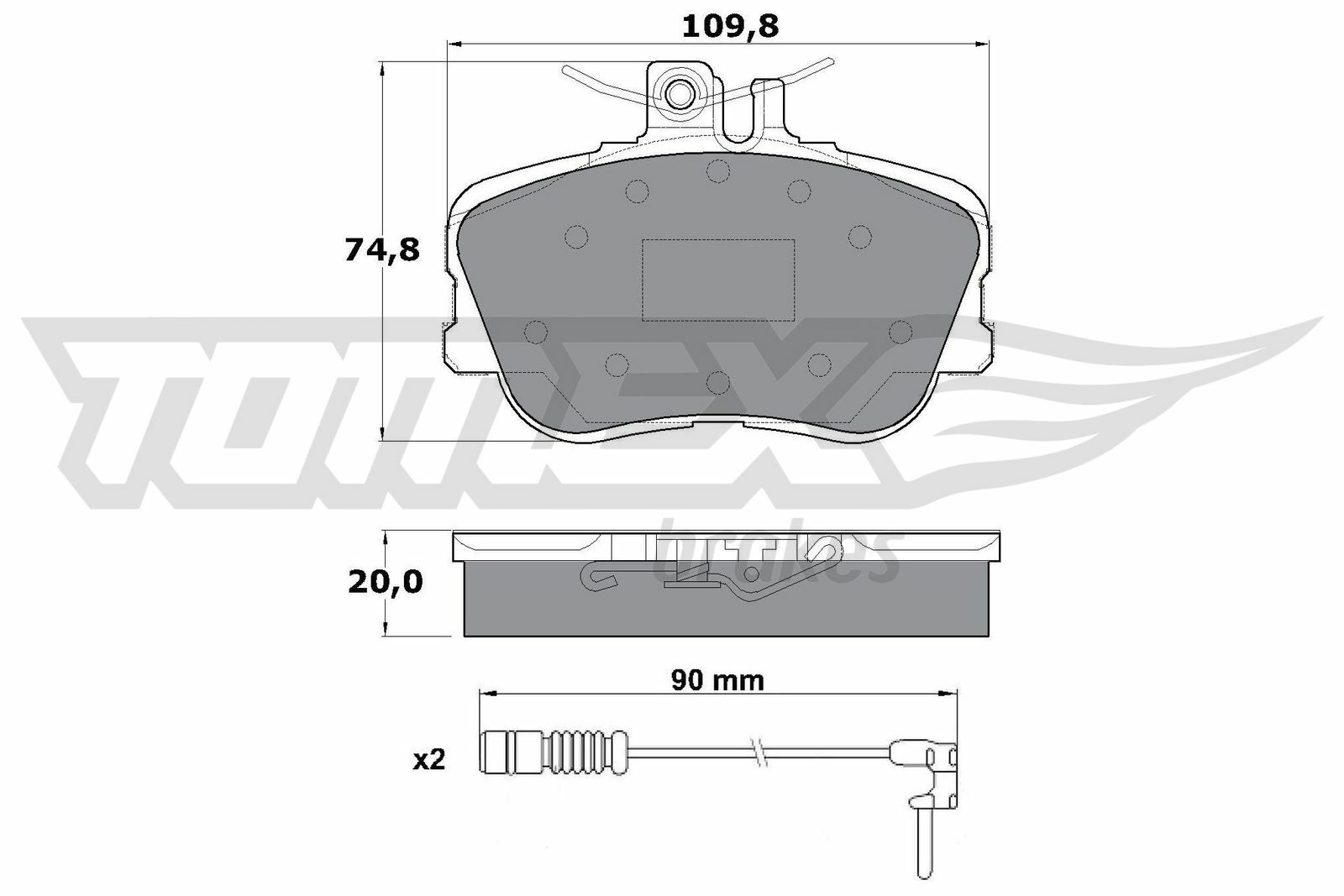 Sada brzdových destiček, kotoučová brzda TOMEX Brakes